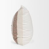 Levon 22x22 Plush Cream w/ Orange Dashed Stripes Decorative Pillow Cover from Mercana - Luna Furniture