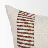 Levon 22x22 Plush Cream w/ Orange Dashed Stripes Decorative Pillow Cover from Mercana - Luna Furniture