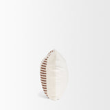 Levon 14x26 Lumbar Plush Cream w/ Orange Dashed Stripes Decorative Pillow Cover from Mercana - Luna Furniture