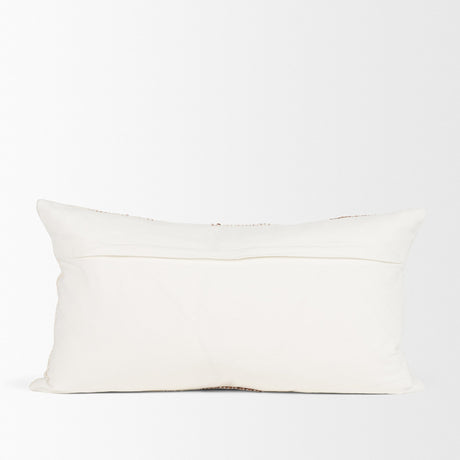 Levon 14x26 Lumbar Plush Cream w/ Orange Dashed Stripes Decorative Pillow Cover from Mercana - Luna Furniture
