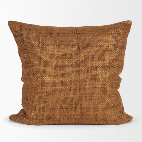 Lowen 22x22 Square Copper Rust Woven Decorative Pillow from Mercana - Luna Furniture