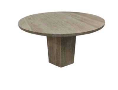 Torreno 48" Travertine Round Top Hexagon Pedestal Dining Table from Mercana - Luna Furniture