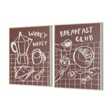 Breakfast Doodles(Set 2) by Jenaya Jackson Hand-Embellished Texture Frame Artwork Matted under Glass from Mercana - Luna Furniture