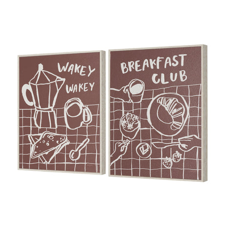 Breakfast Doodles(Set 2) by Jenaya Jackson Hand-Embellished Texture Frame Artwork Matted under Glass from Mercana - Luna Furniture