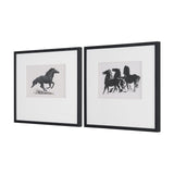 Zwarte Paarden (Set of 2) by Leo Gestel Hand-Embellished Framed Artwork Matted under Glass from Mercana - Luna Furniture