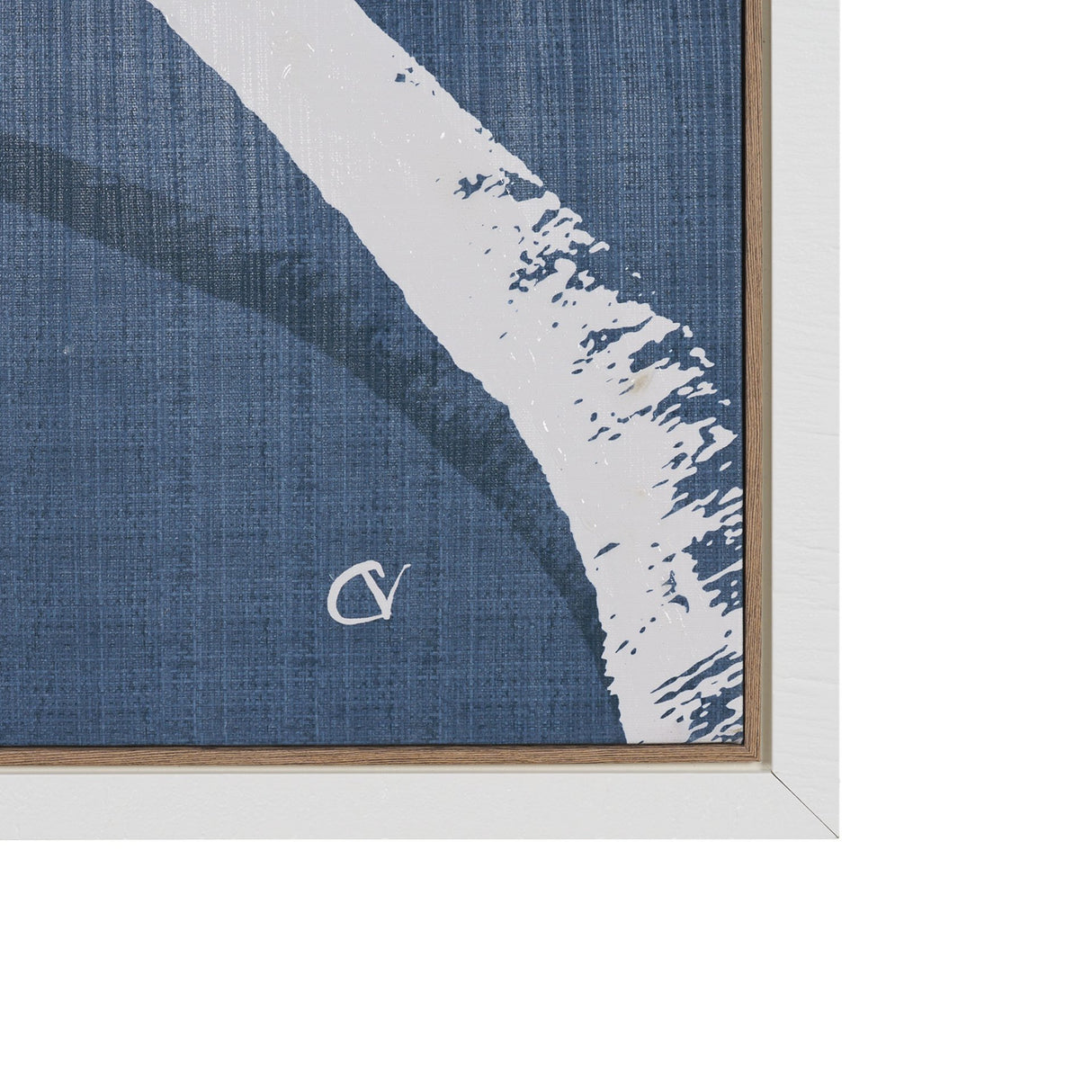 Palm Shadow I (Blue) by Mercana Studio Hand-Embellished Textured Framed Canvas Artwork from Mercana - Luna Furniture
