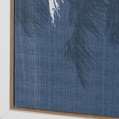 Palm Shadow I (Blue) by Mercana Studio Hand-Embellished Textured Framed Canvas Artwork from Mercana - Luna Furniture