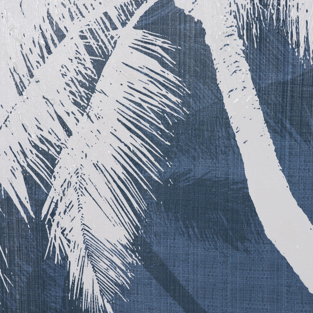 Palm Shadow I (Blue) by Mercana Studio Hand-Embellished Textured Framed Canvas Artwork from Mercana - Luna Furniture