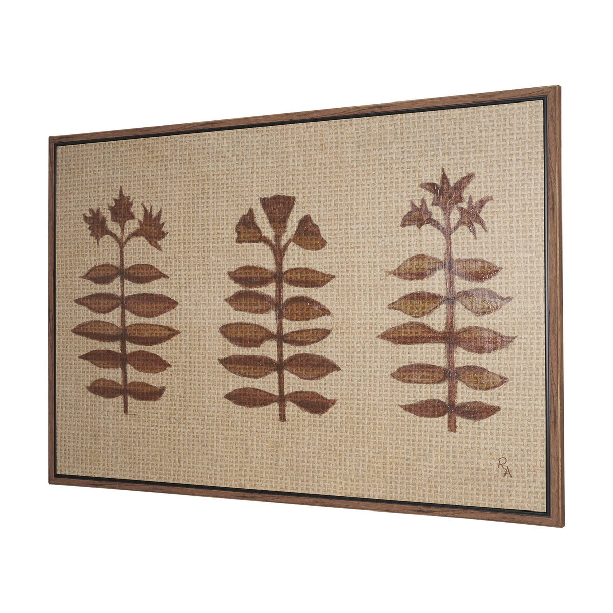 Folk Flowers by Mercana Studio Hand-Embellished Textured Framed Canvas Artwork from Mercana - Luna Furniture