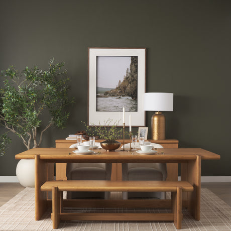Rowan 94" Light Brown Oak Wood Rectangular Dining Table from Mercana - Luna Furniture