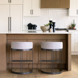 Hollyfield II Gray Fabric Seat W/ Gray Metal Base Counter Stool from Mercana - Luna Furniture
