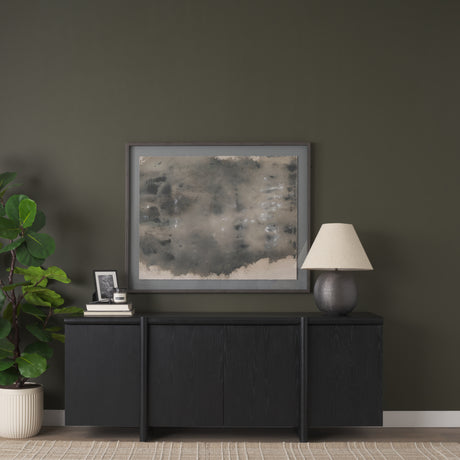 Rowan Black Oak Wood Closed 4 Door Sideboard from Mercana - Luna Furniture