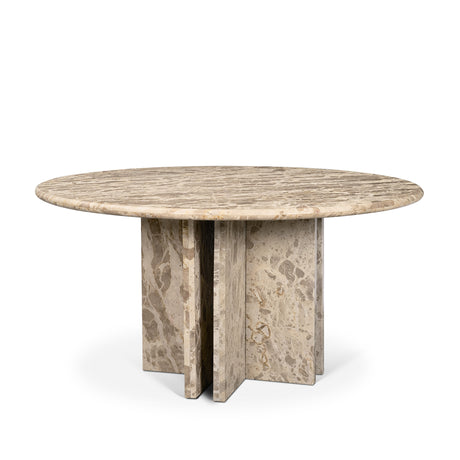 Rivaro Solid Beige Marble Round Dining Table from Mercana - Luna Furniture