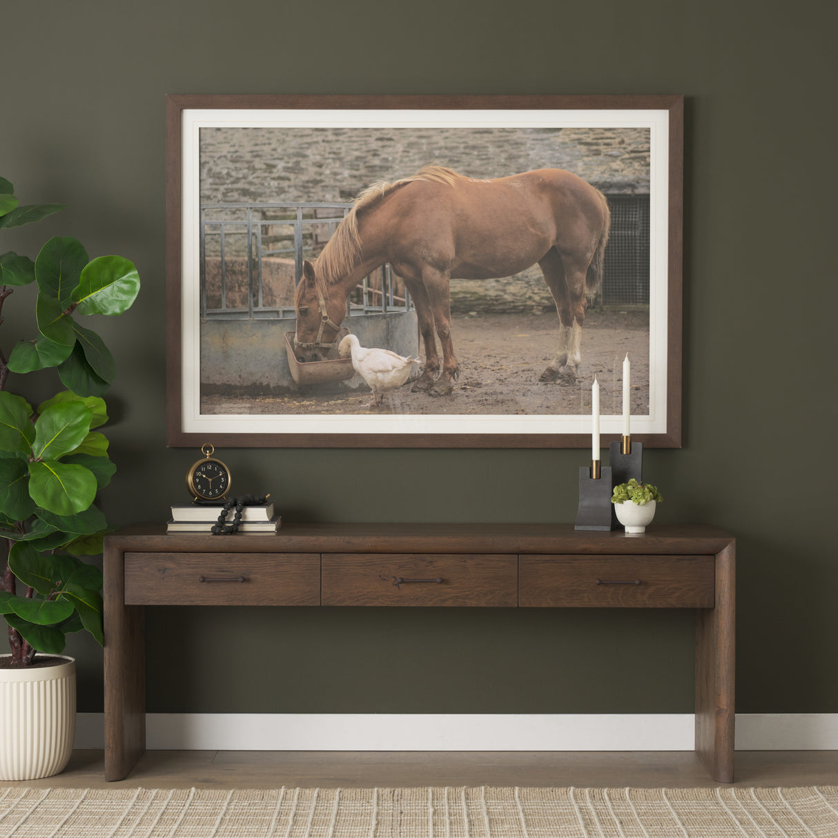 Belford 72" Dark Brown Oak Wood Console Table from Mercana - Luna Furniture