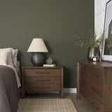 Belford 3-Drawer Dark Brown Oak Wood Closed Nightstand from Mercana - Luna Furniture
