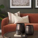 Levon 22x22 Plush Cream w/ Orange Dashed Stripes Decorative Pillow Cover from Mercana - Luna Furniture