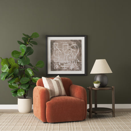 Saga Stonewashed Rust Chenille Fabric Upholstered Chair from Mercana - Luna Furniture