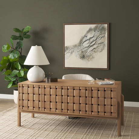 Mehdi White Ceramic Table Lamp from Mercana - Luna Furniture