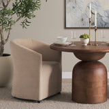 Sondra Beige Performance Fabric Upholstered Club Dining Chair