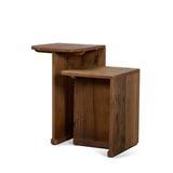 Lucan Mid-Dark Brown Reclaimed Wood Side Tables from Mercana - Luna Furniture