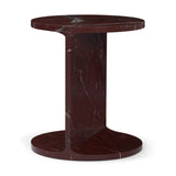 Forma Rosso Red Marble Round Side Table from Mercana - Luna Furniture