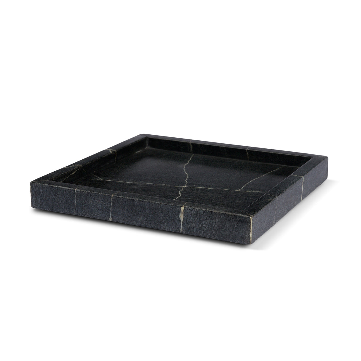 Stratus Black Marble Square Decorative Tray from Mercana - Luna Furniture