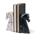 Cavalli Black and White Marble Horse Bookends from Mercana - Luna Furniture