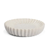 Fiora Round White Marble Scalloped Decorative Bowl from Mercana - Luna Furniture