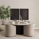 Sondra Gray Performance Fabric Upholstered Club Dining Chair from Mercana - Luna Furniture