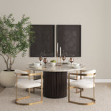 Hollyfield II Cream Fabric Seat W/ Gold Iron Frame Dining Chair from Mercana - Luna Furniture