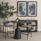 Parker Gray Fabric Seat Black Metal Counter Stool from Mercana - Luna Furniture