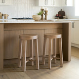 Brahma 26" Total Height White Washed Wood Stool from Mercana - Luna Furniture