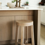 Brahma 26" Total Height White Washed Wood Stool from Mercana - Luna Furniture