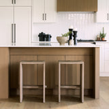 Aida 26" Seat Height Light Gray Wood Counter Stool from Mercana - Luna Furniture