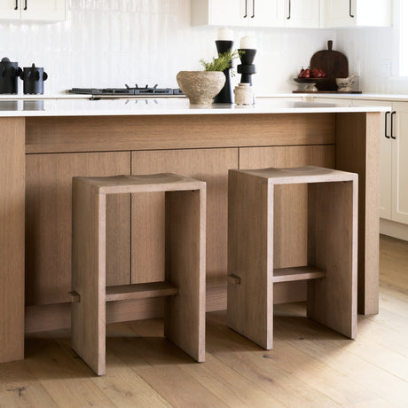 Aida 26" Seat Height Light Gray Wood Counter Stool from Mercana - Luna Furniture