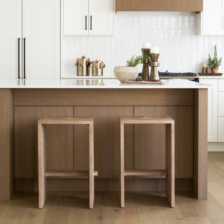 Aida 26" Seat Height Light Brown Wood Counter Stool from Mercana - Luna Furniture