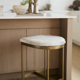 Millie 16.75 X 17.75 X 26.25 Hair-on-hide Seat W/ Gold Metal Frame Counter Stool from Mercana - Luna Furniture