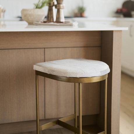 Millie 16.75 X 17.75 X 26.25 Hair-on-hide Seat W/ Gold Metal Frame Counter Stool from Mercana - Luna Furniture
