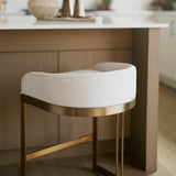 Hollyfield II Cream Fabric Seat W/ Gold Metal Base Counter Stool from Mercana - Luna Furniture
