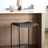 Taniel Black Leather w/ Black Metal Counter Stool from Mercana - Luna Furniture