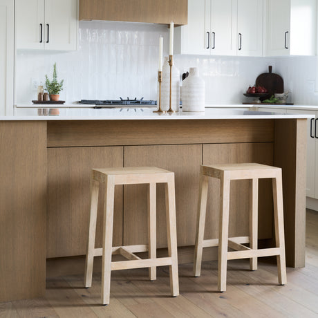 Colony Light Brown Solid Wood Counter Stool from Mercana - Luna Furniture