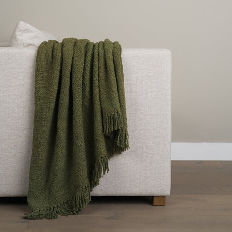 Kambal Evergreen Woven Cotton Throw Blanket from Mercana - Luna Furniture