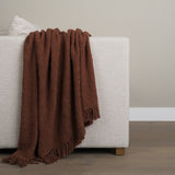Kambal Mahogany Woven Cotton Throw Blanket from Mercana - Luna Furniture