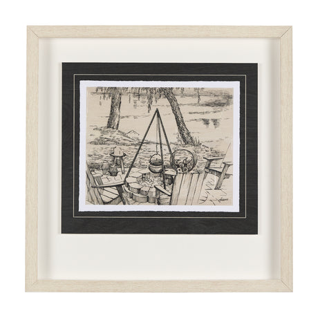 Fireside I by Mercana Studio a Hand Embellished Textured Framed Art Print Matted under Glass from Mercana - Luna Furniture