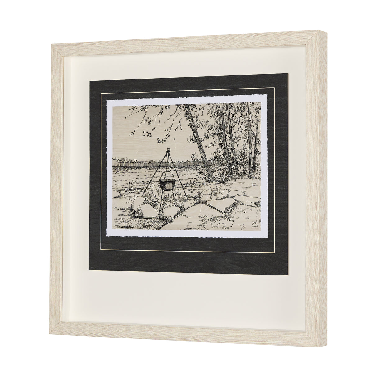 Fireside II by Mercana Studio a Hand Embellished Textured Framed Art Print Matted under Glass from Mercana - Luna Furniture
