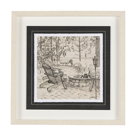 Fireside III by Mercana Studio a Hand Embellished Textured Framed Art Print Matted under Glass from Mercana - Luna Furniture