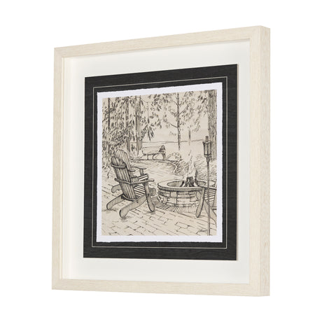 Fireside III by Mercana Studio a Hand Embellished Textured Framed Art Print Matted under Glass from Mercana - Luna Furniture