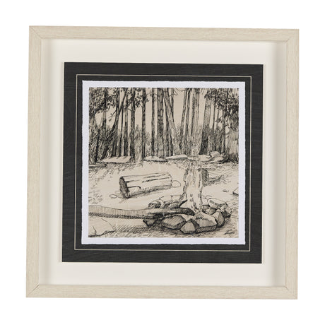 Fireside IV by Mercana Studio a Hand Embellished Textured Framed Art Print Matted under Glass from Mercana - Luna Furniture