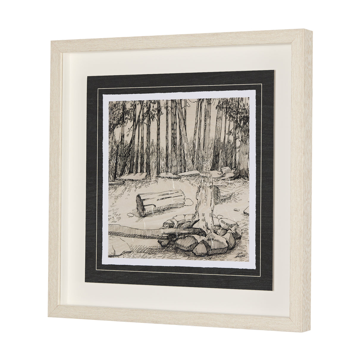 Fireside IV by Mercana Studio a Hand Embellished Textured Framed Art Print Matted under Glass from Mercana - Luna Furniture
