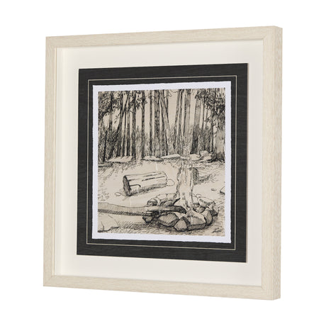 Fireside IV by Mercana Studio a Hand Embellished Textured Framed Art Print Matted under Glass from Mercana - Luna Furniture